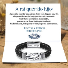 Cargar imagen en el visor de la galería, Pulsera de cuero - A mi querido hijo - Moroveta