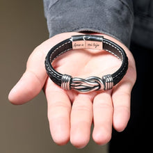 Cargar imagen en el visor de la galería, Pulsera de cuero - A mi querido hijo - Moroveta