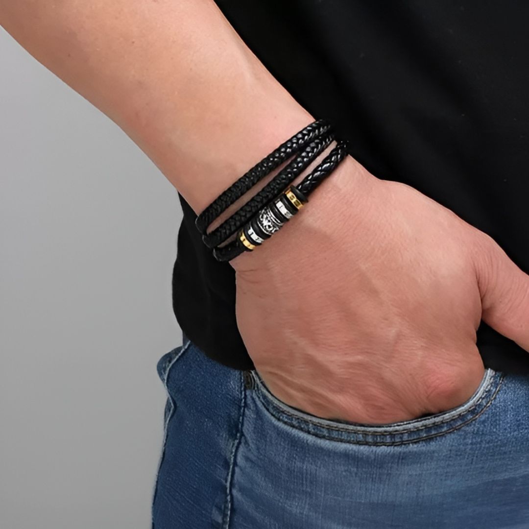 Pulsera de cuero para hombre - Moroveta