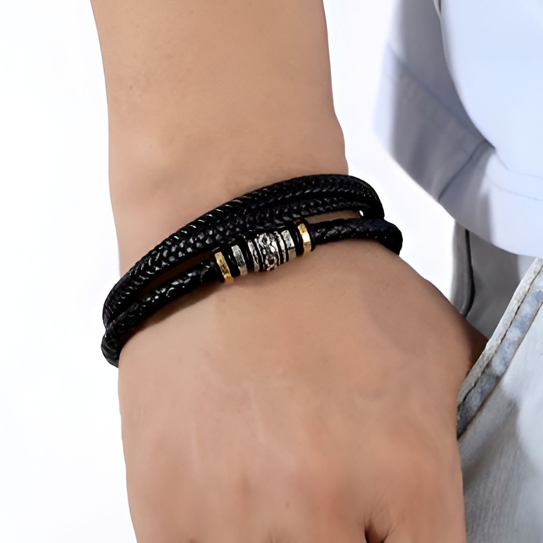 Pulsera de cuero para hombre - Moroveta