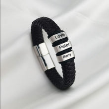 Cargar imagen en el visor de la galería, Pulsera de cuero personalizada con nombres - Moroveta