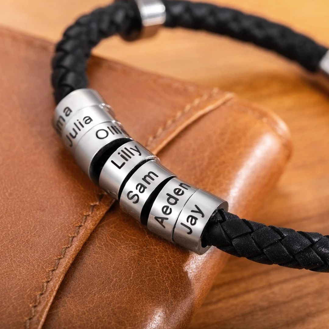 Pulsera de cuero personalizada para hombre - Moroveta