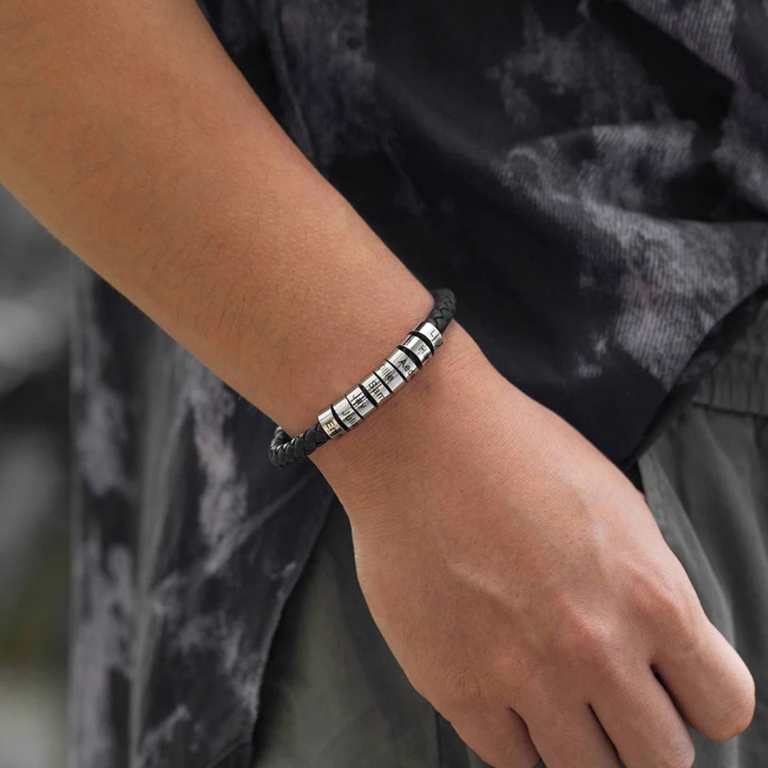 Pulsera de cuero personalizada para hombre - Moroveta
