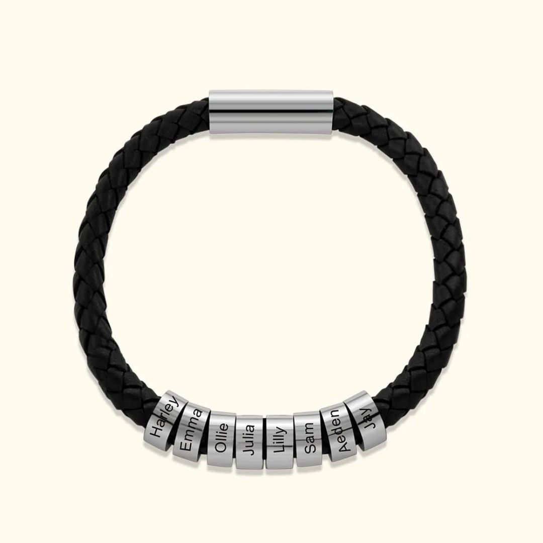 Pulsera de cuero personalizada para hombre - Moroveta