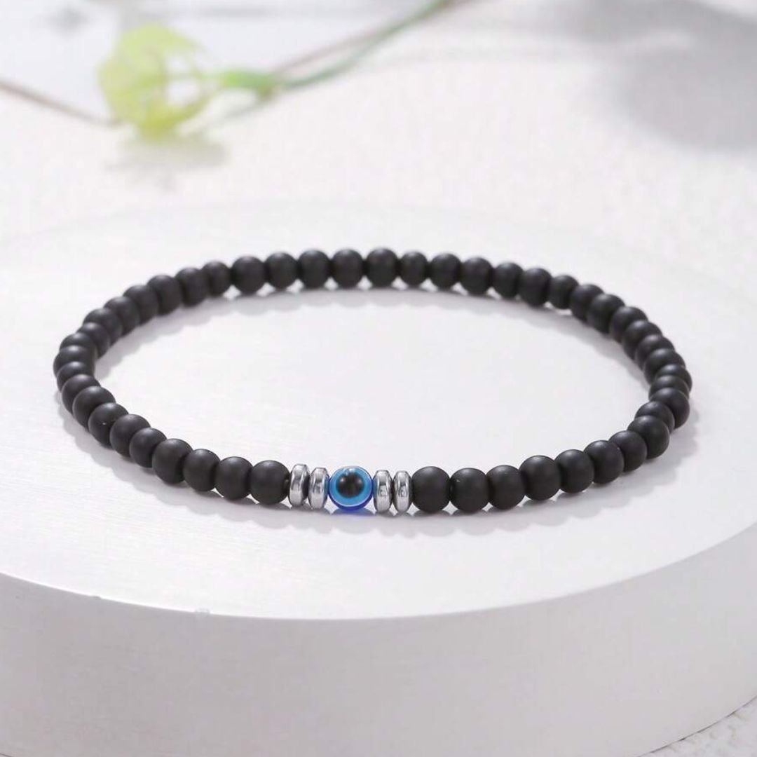 Pulsera elástica de obsidiana con ojo turco - Moroveta