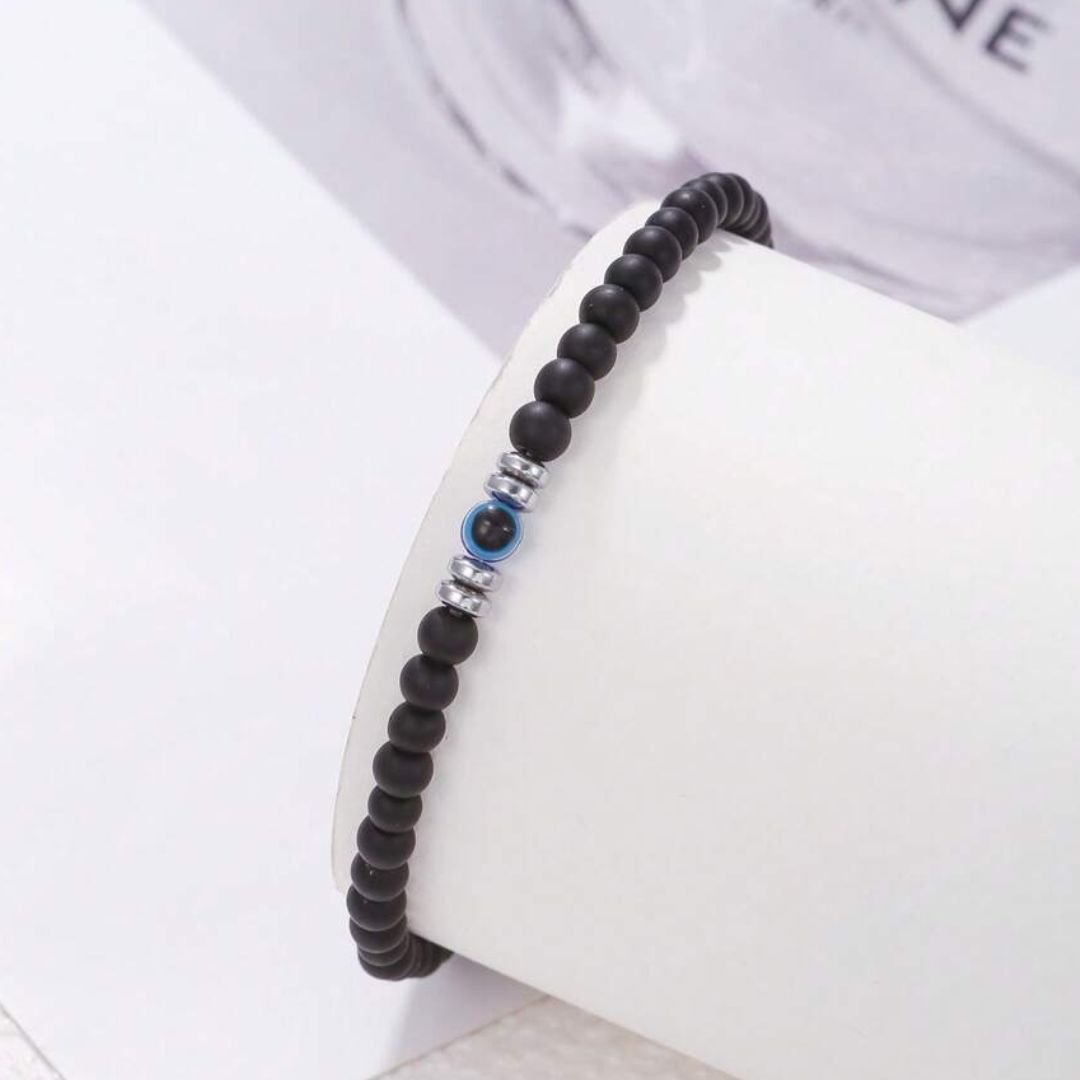 Pulsera elástica de obsidiana con ojo turco - Moroveta