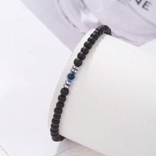 Cargar imagen en el visor de la galería, Pulsera elástica de obsidiana con ojo turco - Moroveta