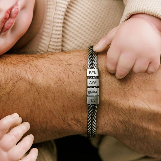 Pulsera grabada para hombre de acero inoxidable - Moroveta
