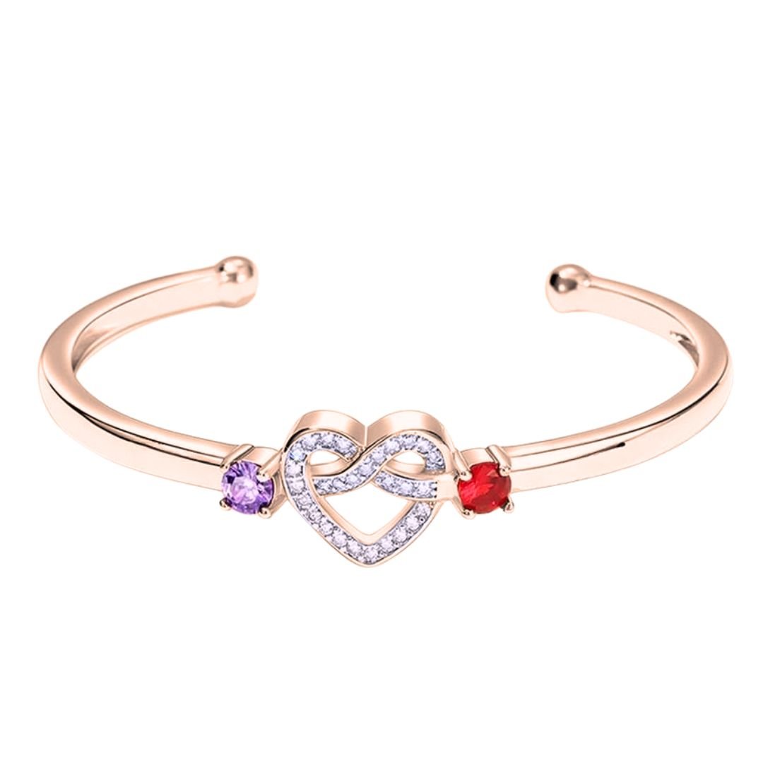 Pulsera Juntos por Siempre - Con nombres y piedras de nacimiento personalizadas - Moroveta