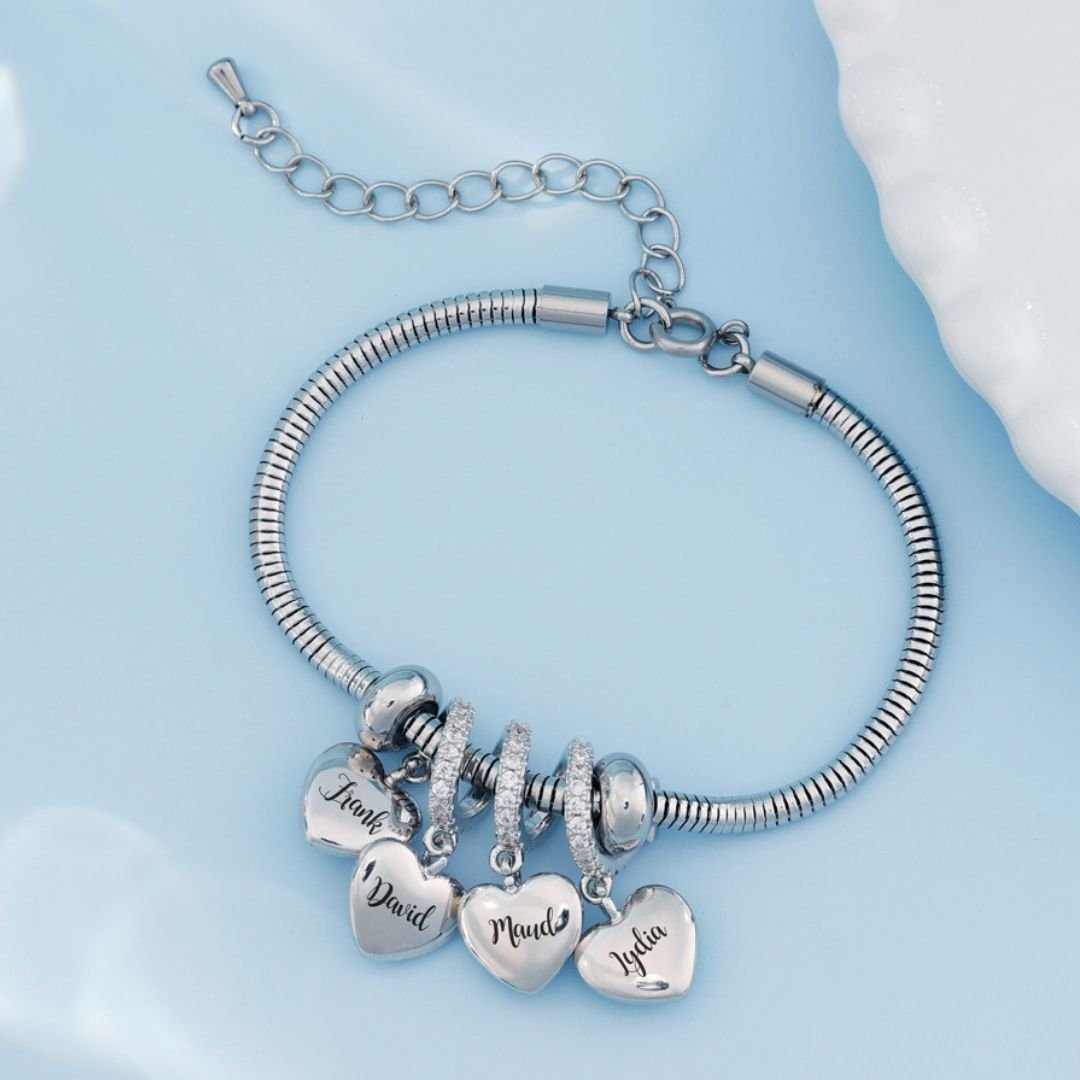 Pulsera Personalizada con Nombres y Piedras de Nacimiento - Moroveta