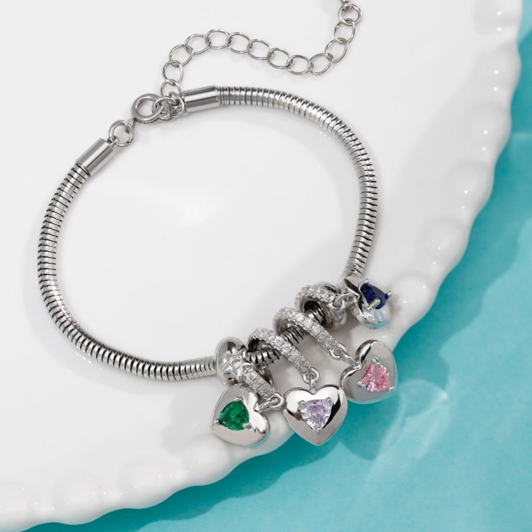 Pulsera Personalizada con Nombres y Piedras de Nacimiento - Moroveta
