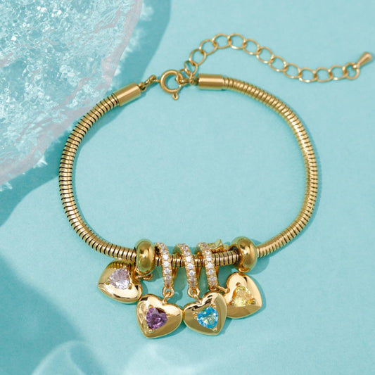 Pulsera Personalizada con Nombres y Piedras de Nacimiento - Moroveta