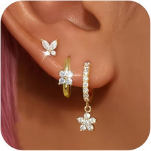 Cargar imagen en el visor de la galería, Set de aretes de mariposas - Moroveta