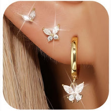 Cargar imagen en el visor de la galería, Set de aretes de mariposas - Moroveta