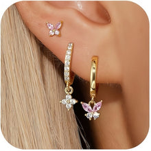 Cargar imagen en el visor de la galería, Set de aretes de mariposas - Moroveta