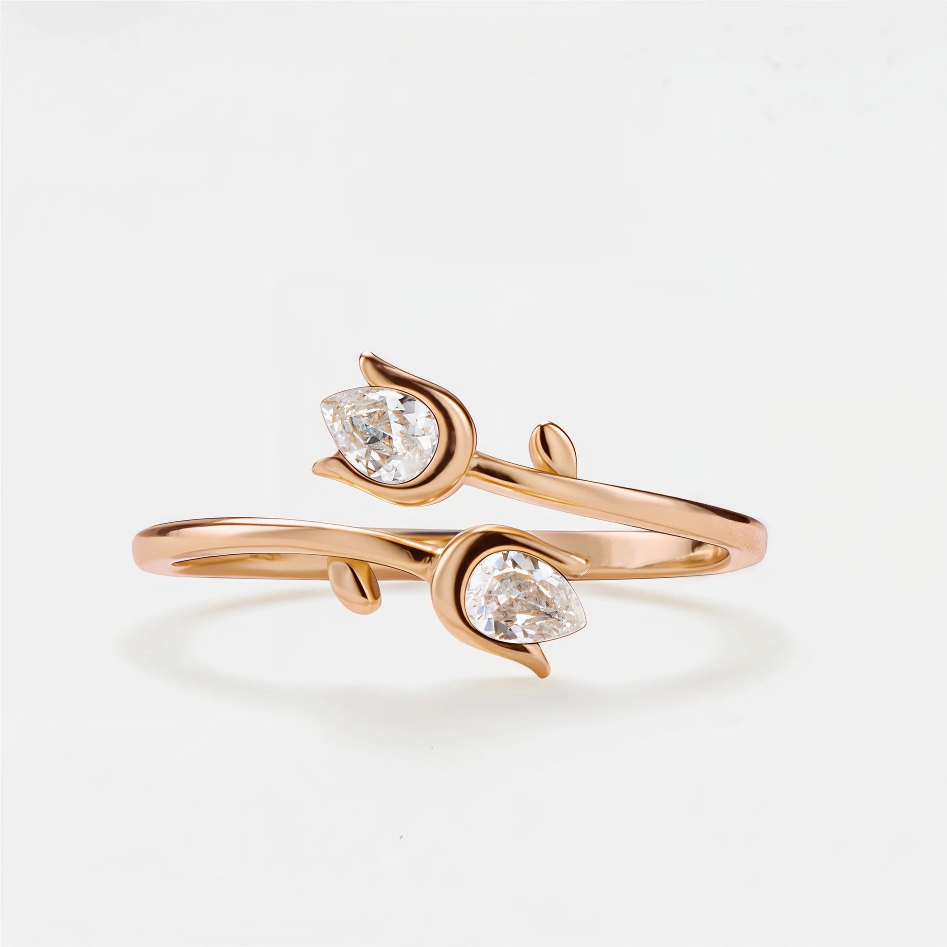 Anillo tulipán con piedras de nacimiento