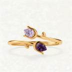 Anillo tulipán con piedras de nacimiento