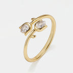 Anillo tulipán con piedras de nacimiento