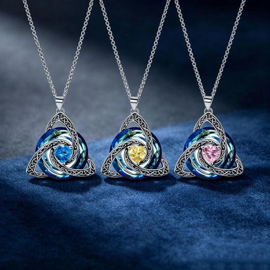 Collar Nudo de bruja con piedra de nacimiento