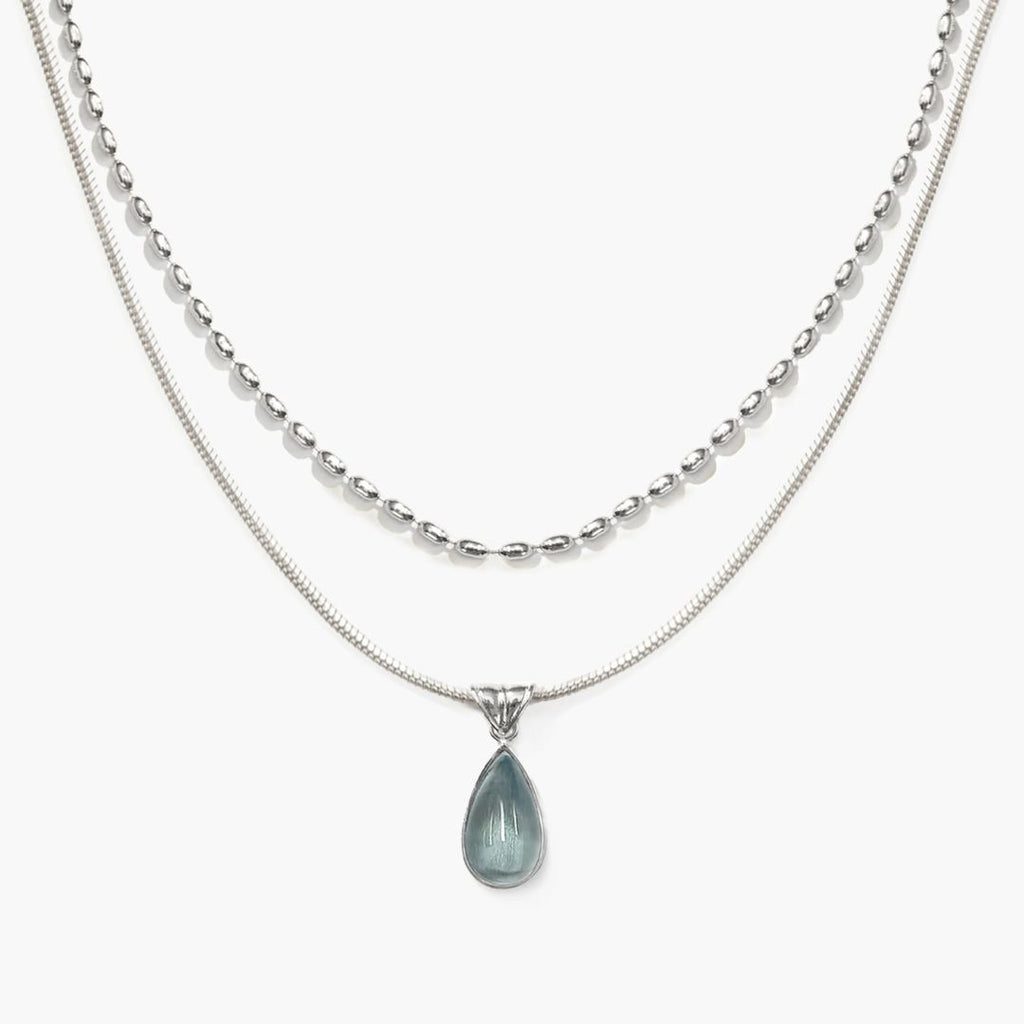 Collar gota de agua marina