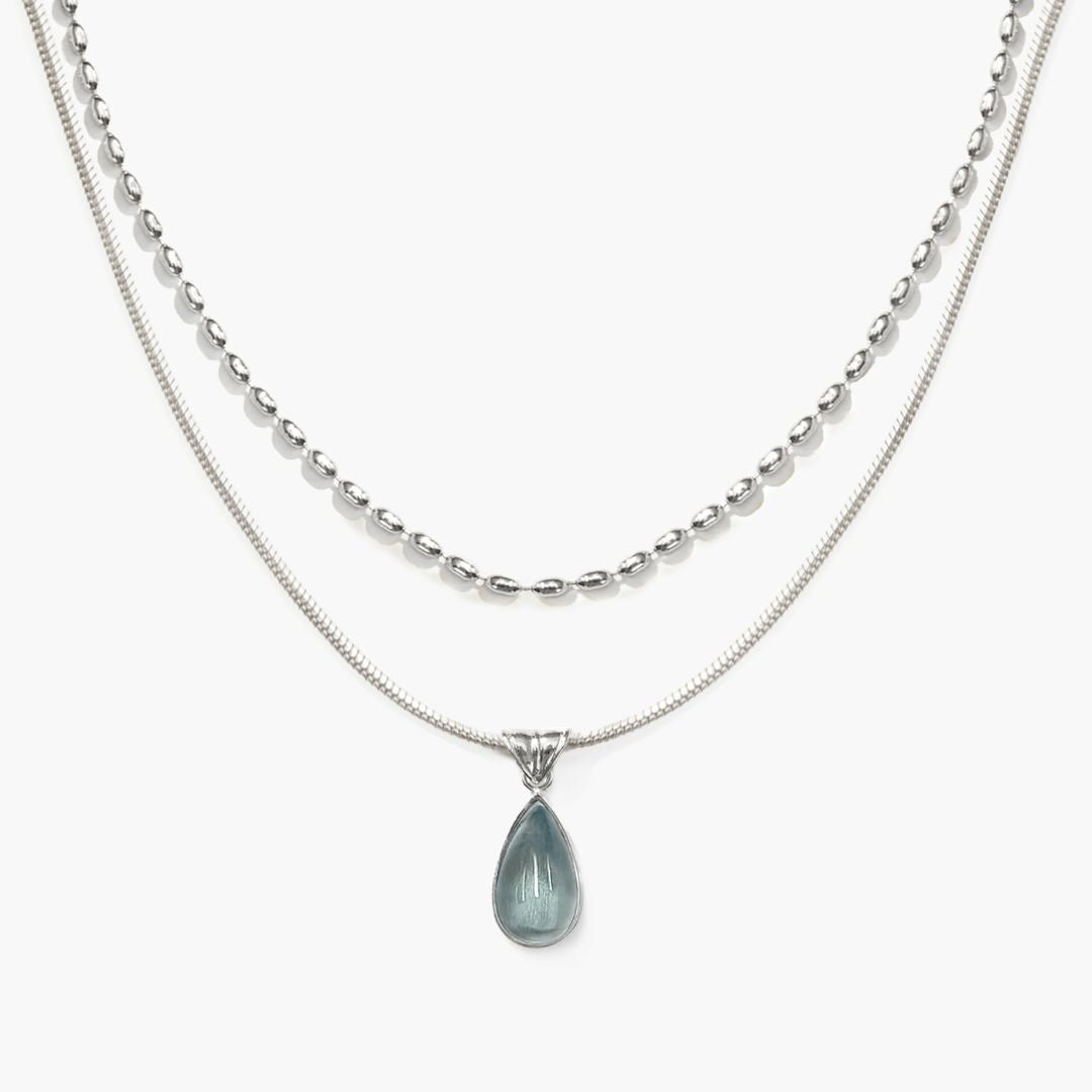 Collar gota de agua marina