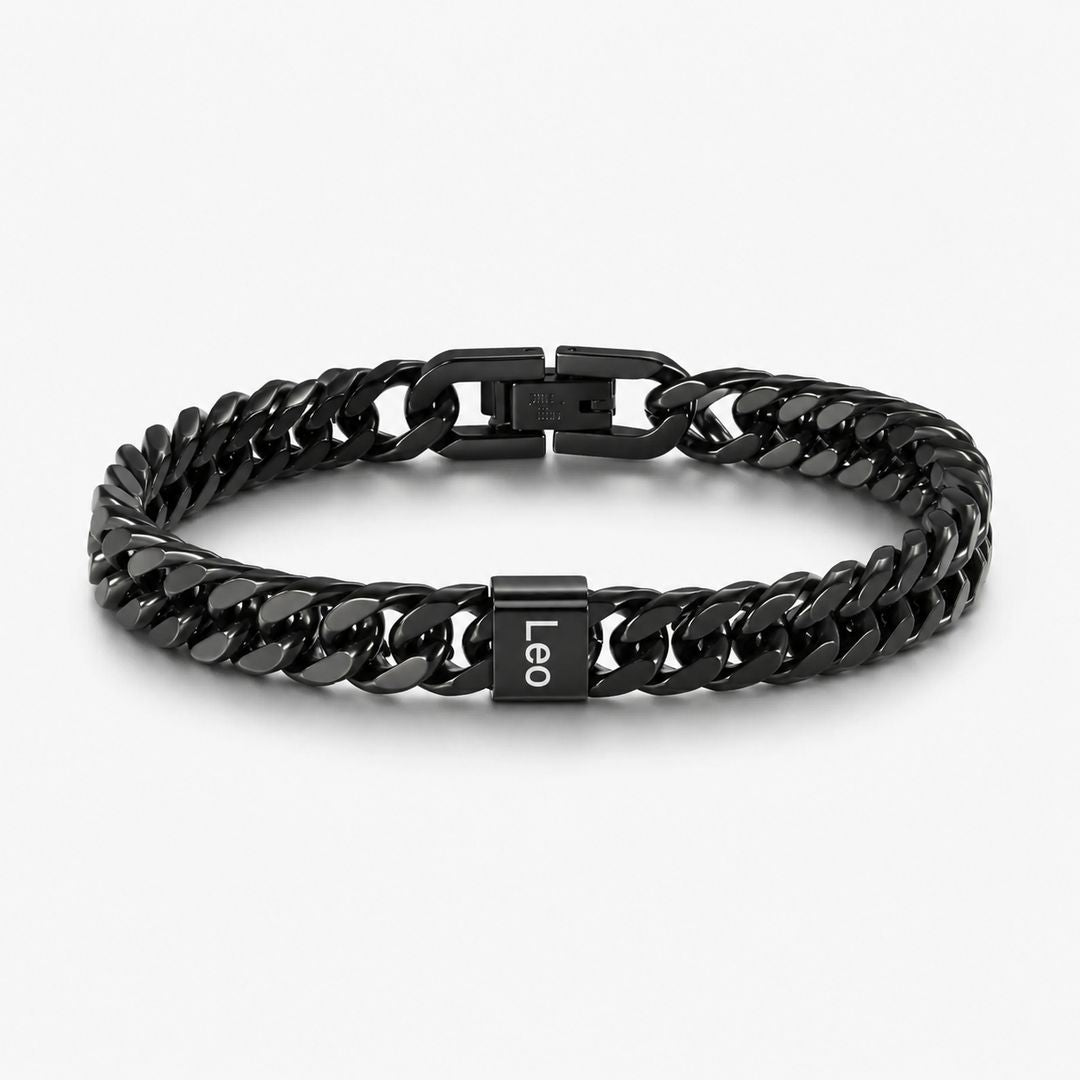 Pulsera cubana grabada para hombre
