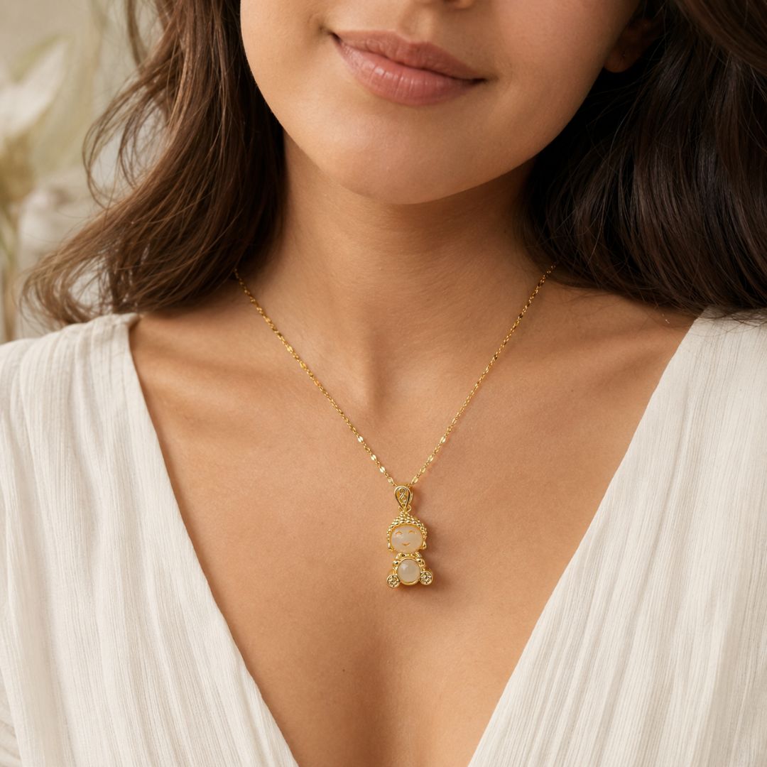 Collar de la fortuna con dije de Buda