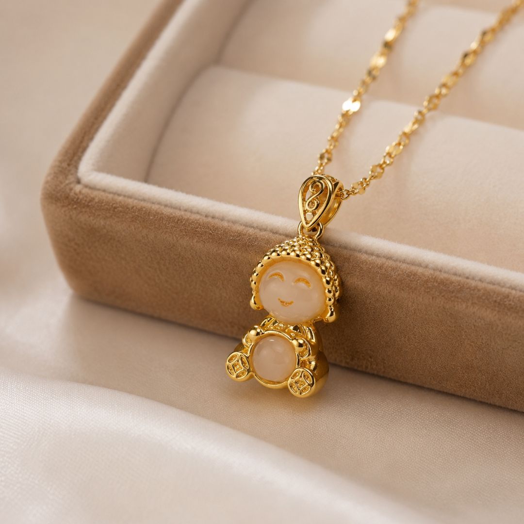 Collar de la fortuna con dije de Buda