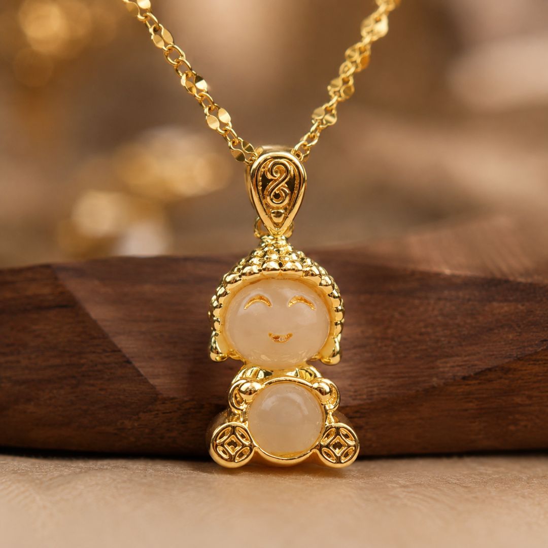 Collar de la fortuna con dije de Buda