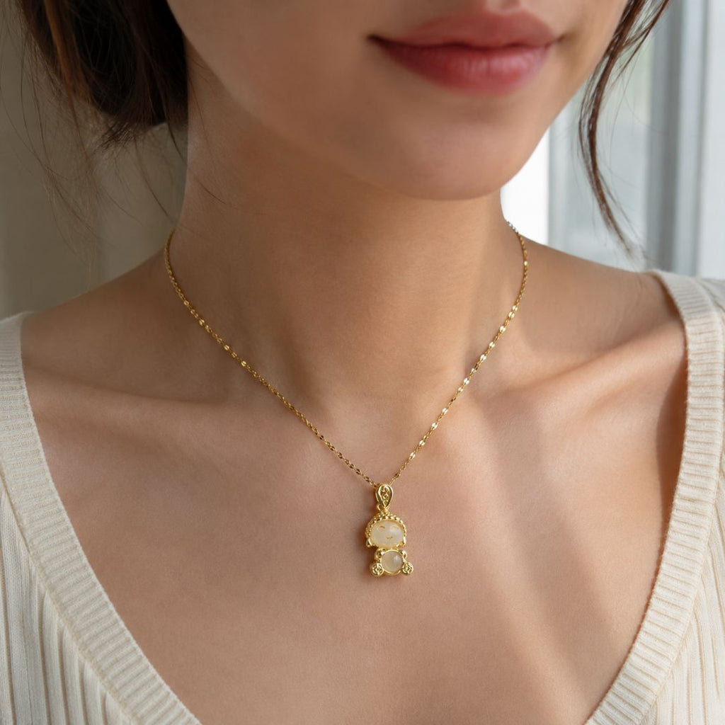 Collar de la fortuna con dije de Buda