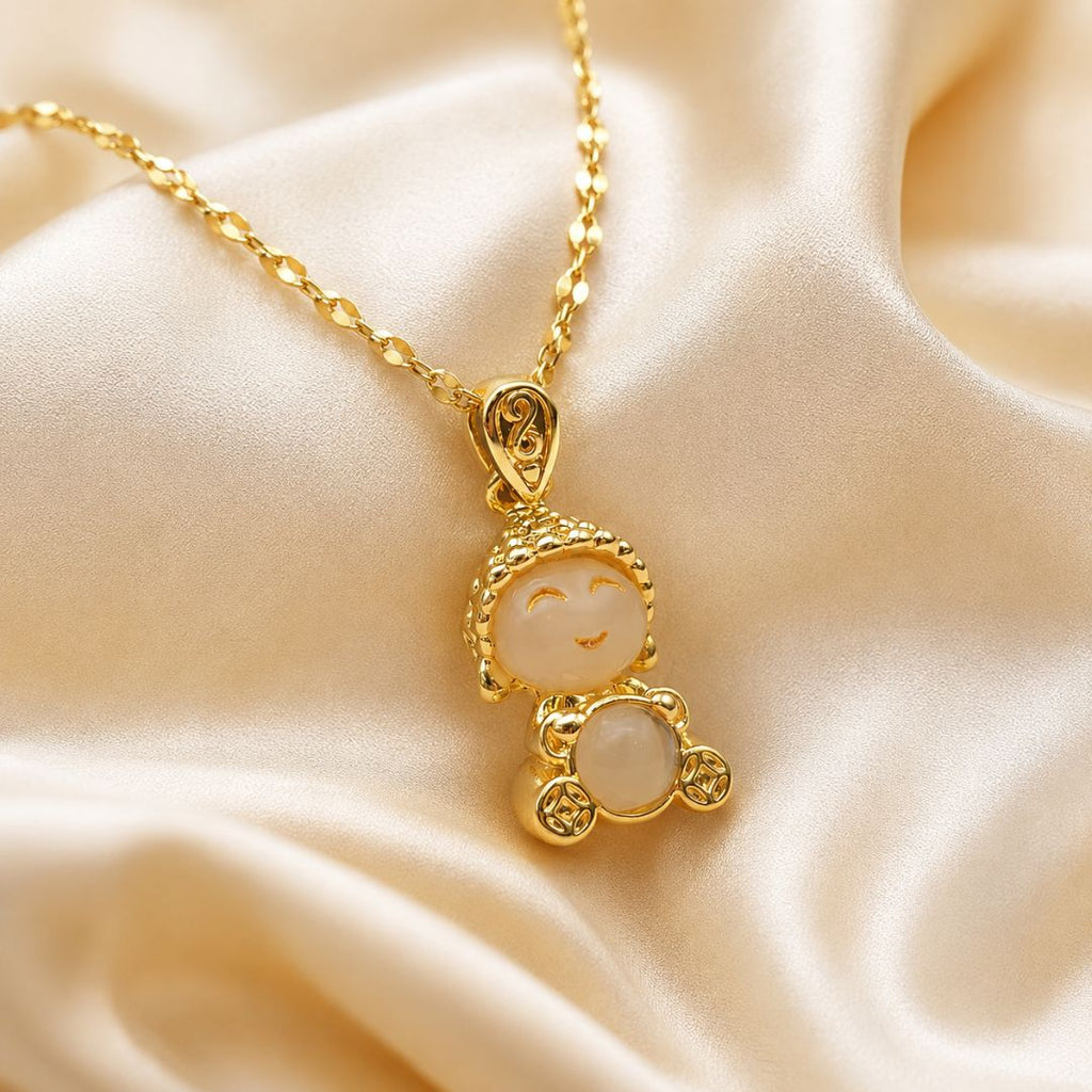 Collar de la fortuna con dije de Buda