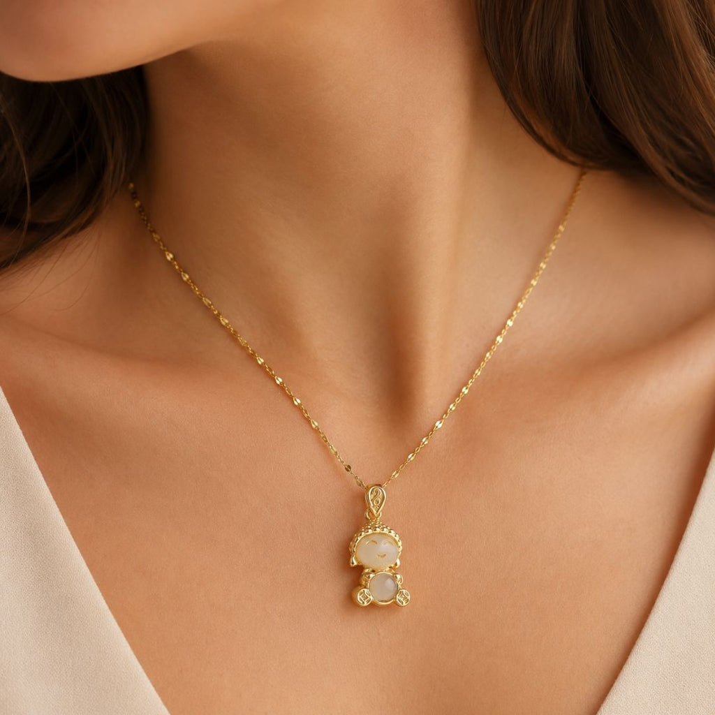 Collar de la fortuna con dije de Buda