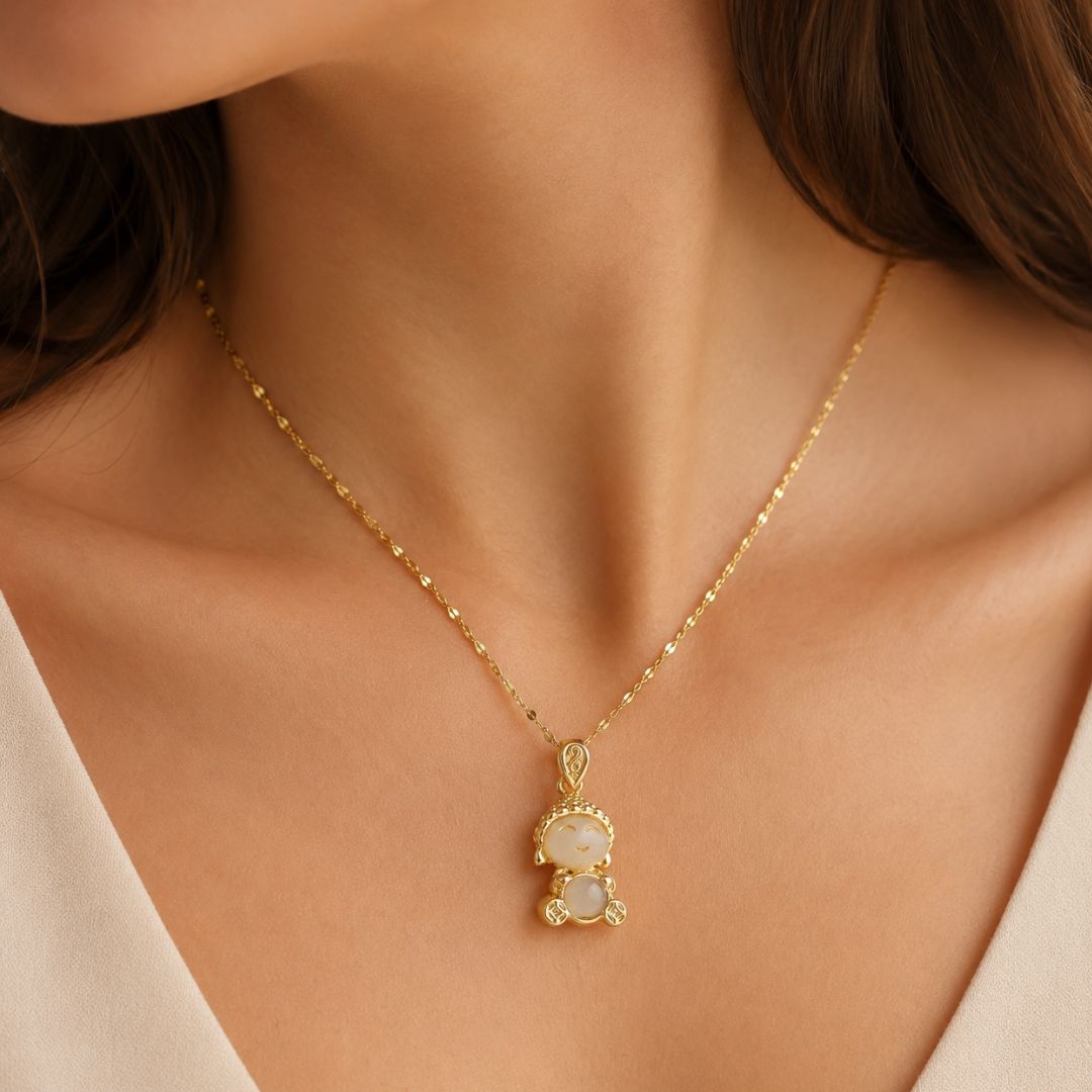 Collar de la fortuna con dije de Buda
