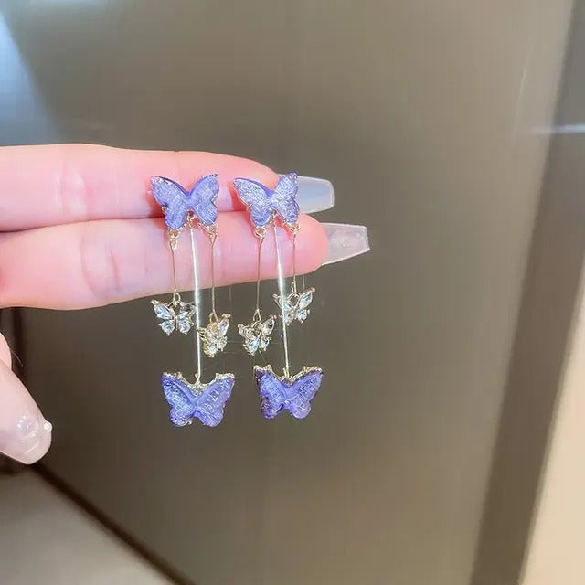 Aretes Mariposa púrpura