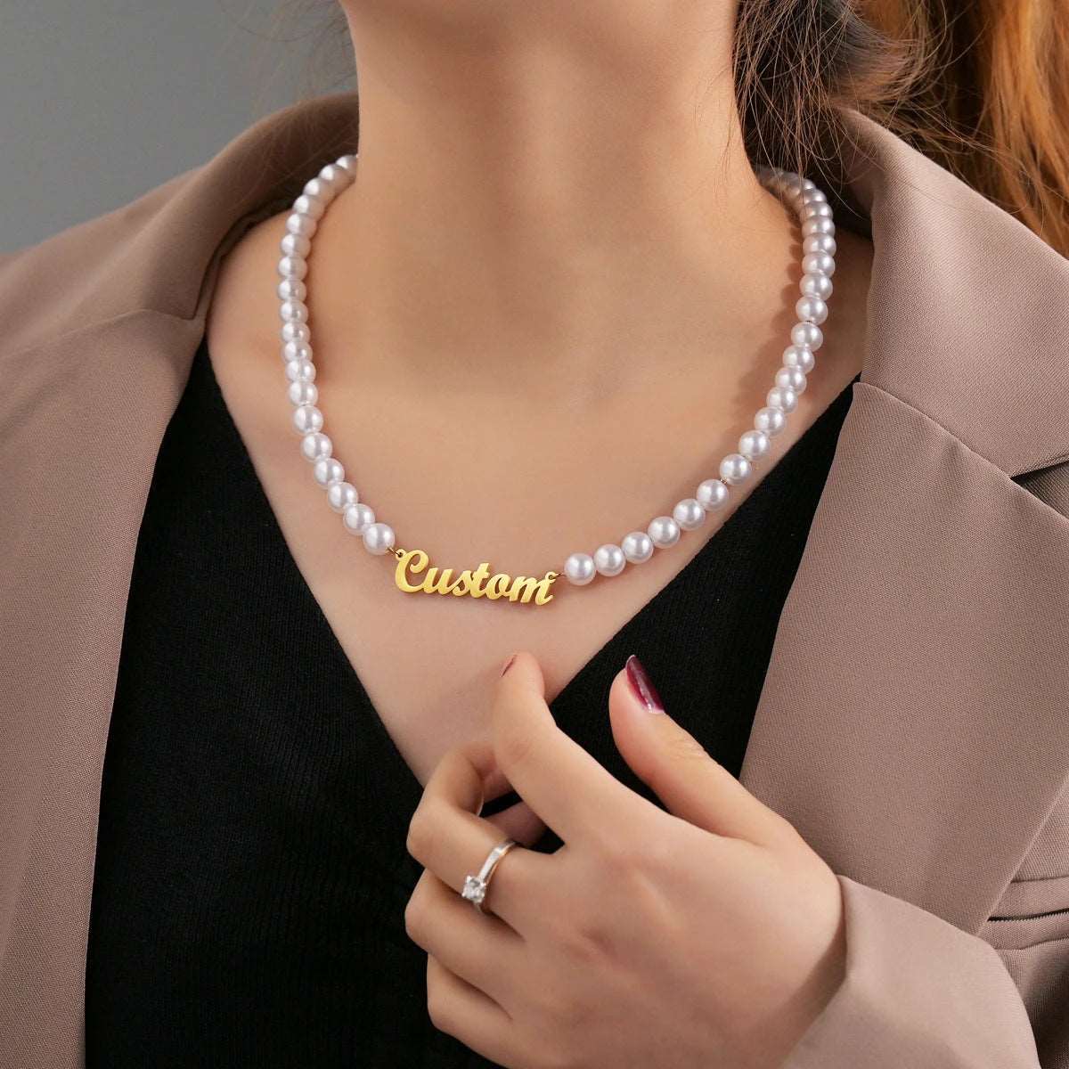 Collar de perlas con nombre personalizado - GlowBaby - Moroveta