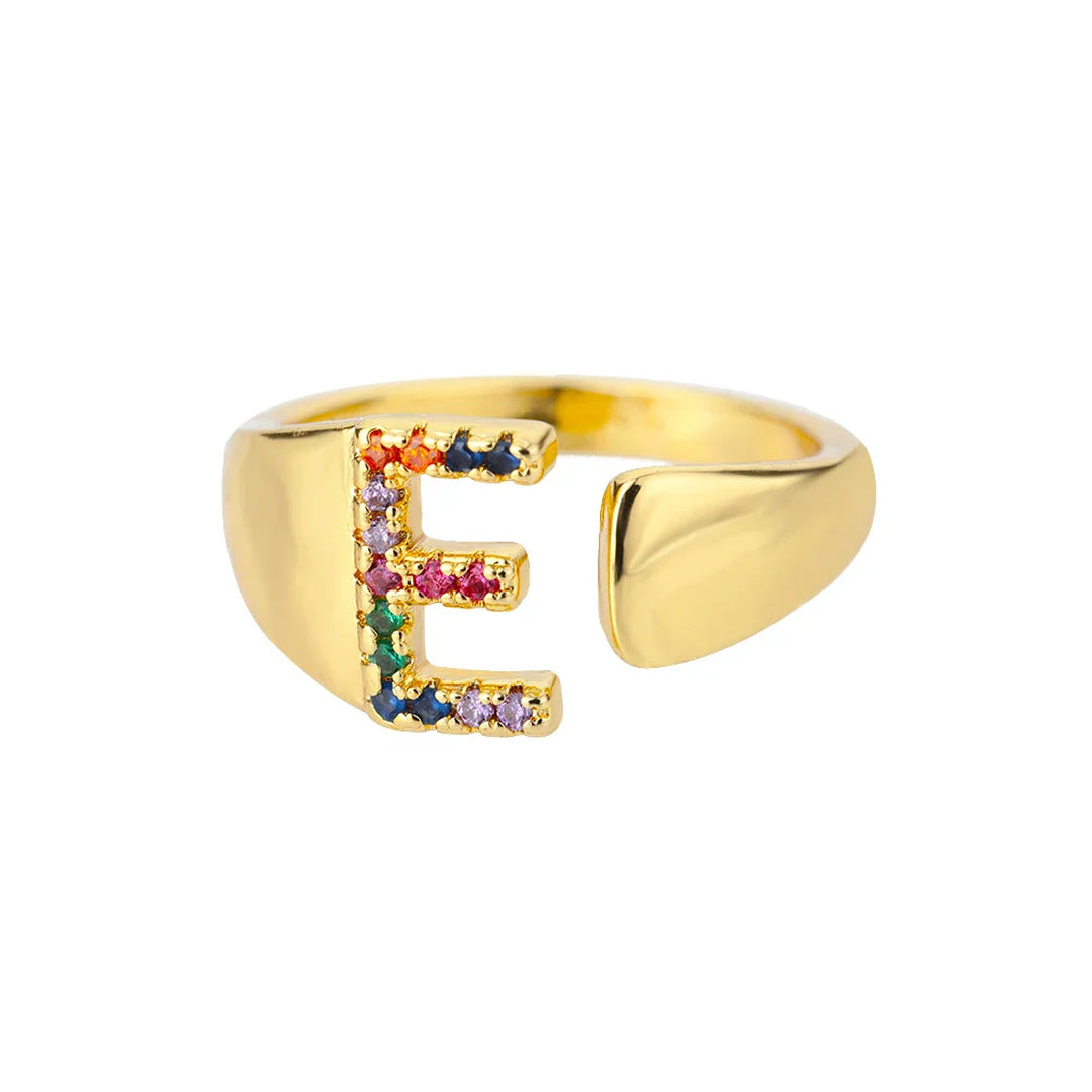 Anillo colorido personalizado con letra