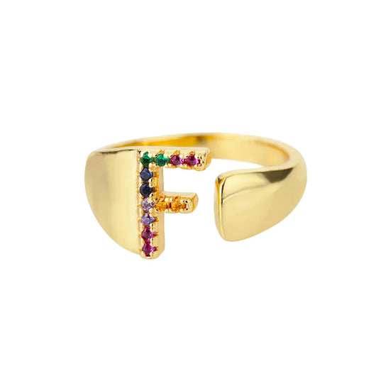 Anillo colorido personalizado con letra