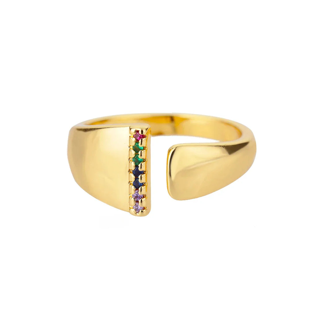 Anillo colorido personalizado con letra