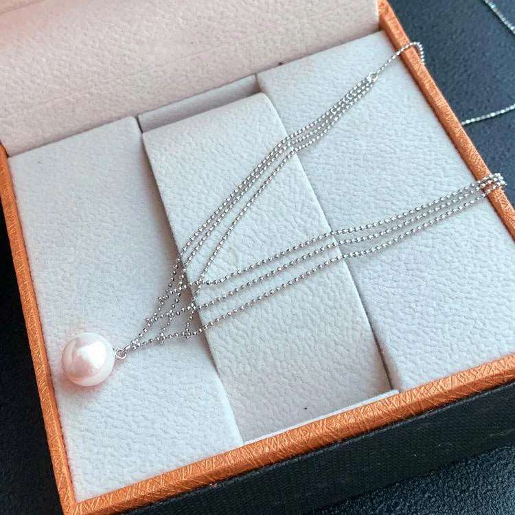 Japanese Akoya Pearl Lace Necklace in 14k Gold - Moroveta
