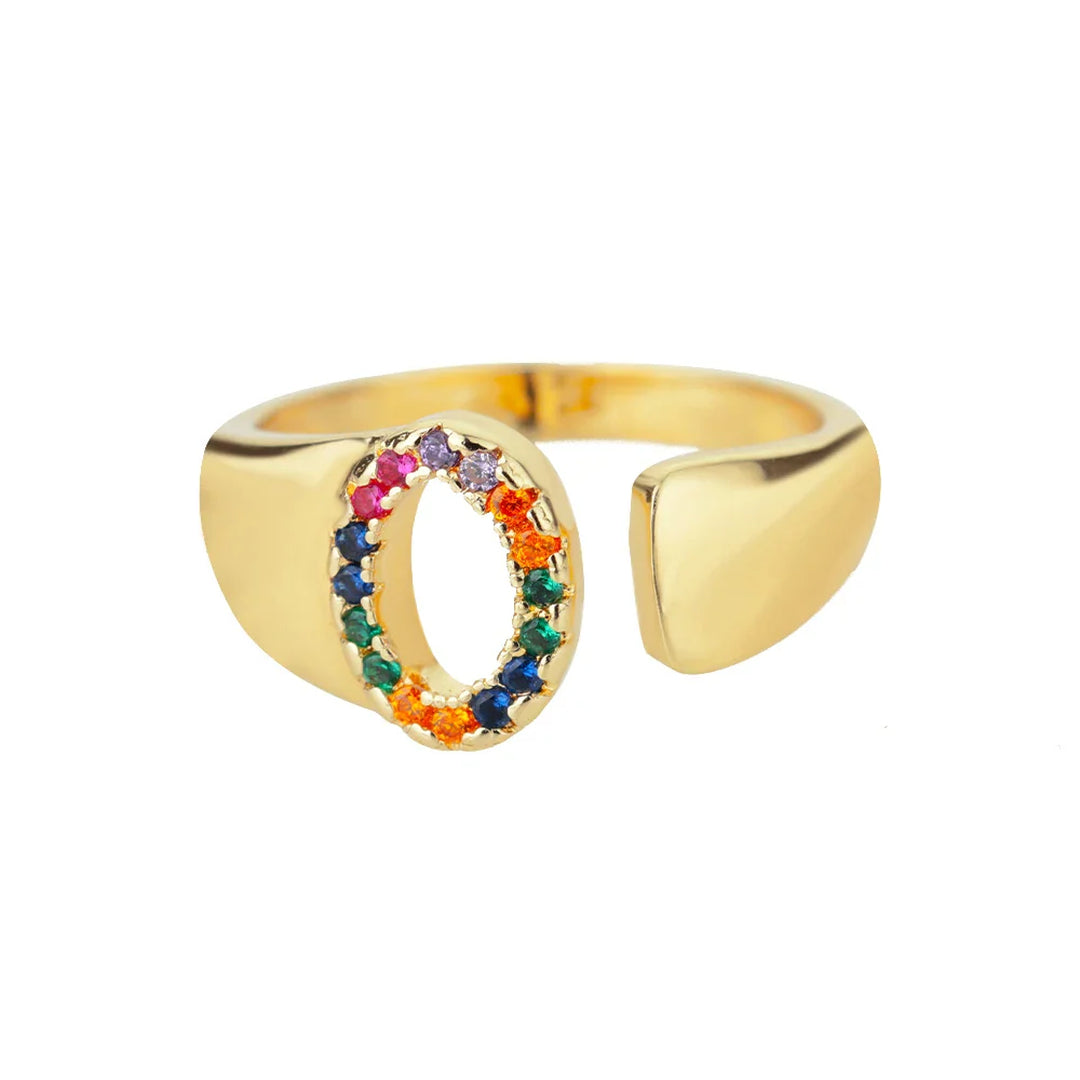 Anillo colorido personalizado con letra