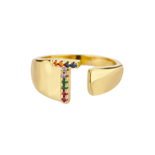 Anillo colorido personalizado con letra