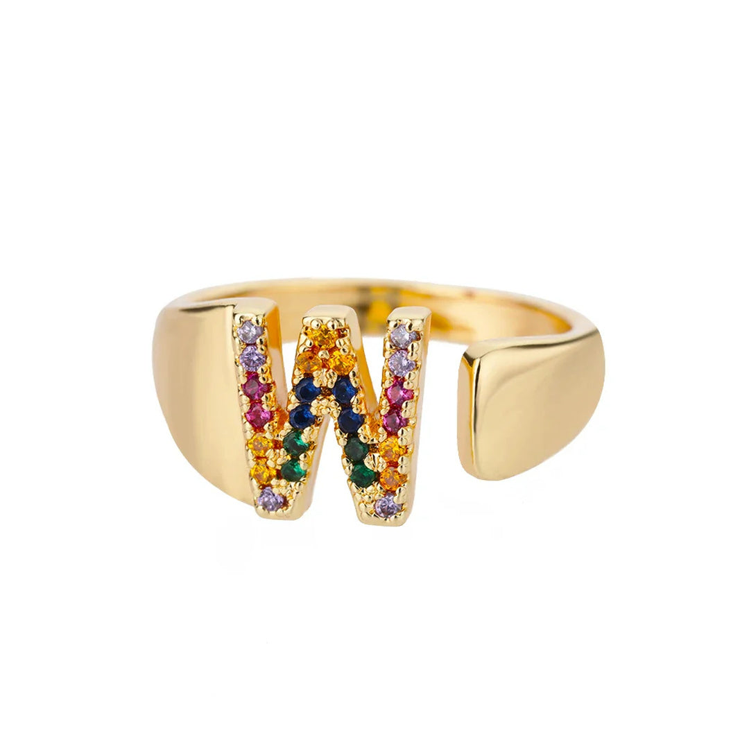 Anillo colorido personalizado con letra
