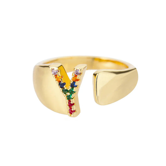 Anillo colorido personalizado con letra