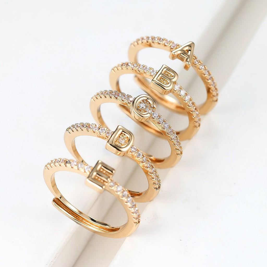Anillo ajustable con inicial - Moroveta