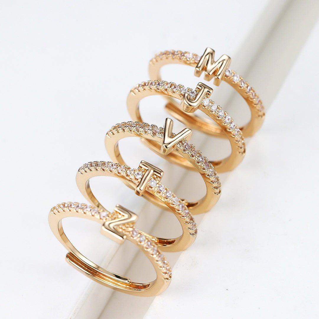 Anillo ajustable con inicial - Moroveta