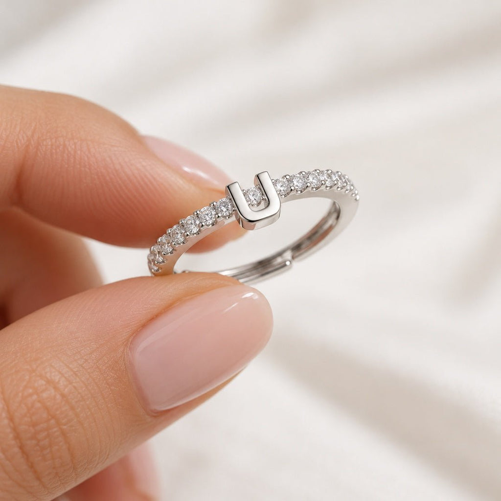Anillo ajustable con inicial - Moroveta