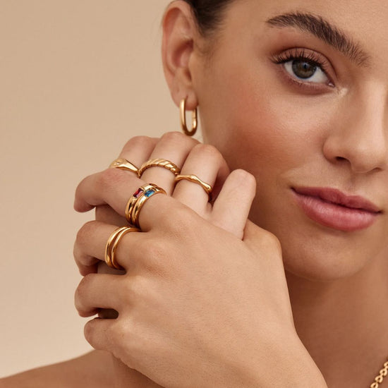 Anillo apilable con piedra natal - Moroveta