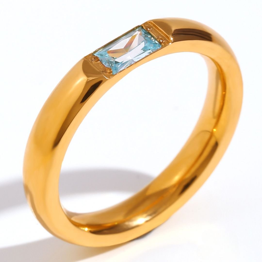 Anillo apilable con piedra natal - Moroveta