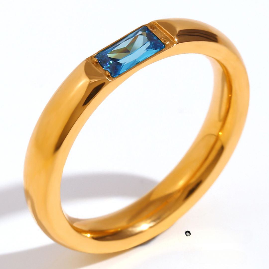 Anillo apilable con piedra natal - Moroveta
