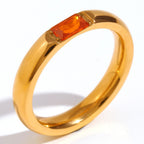 Anillo apilable con piedra natal - Moroveta